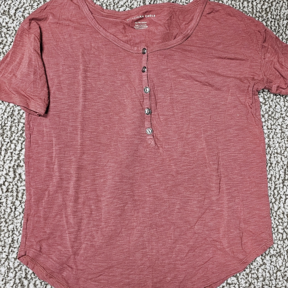 American Eagle Outfitters Women's Rust Top
